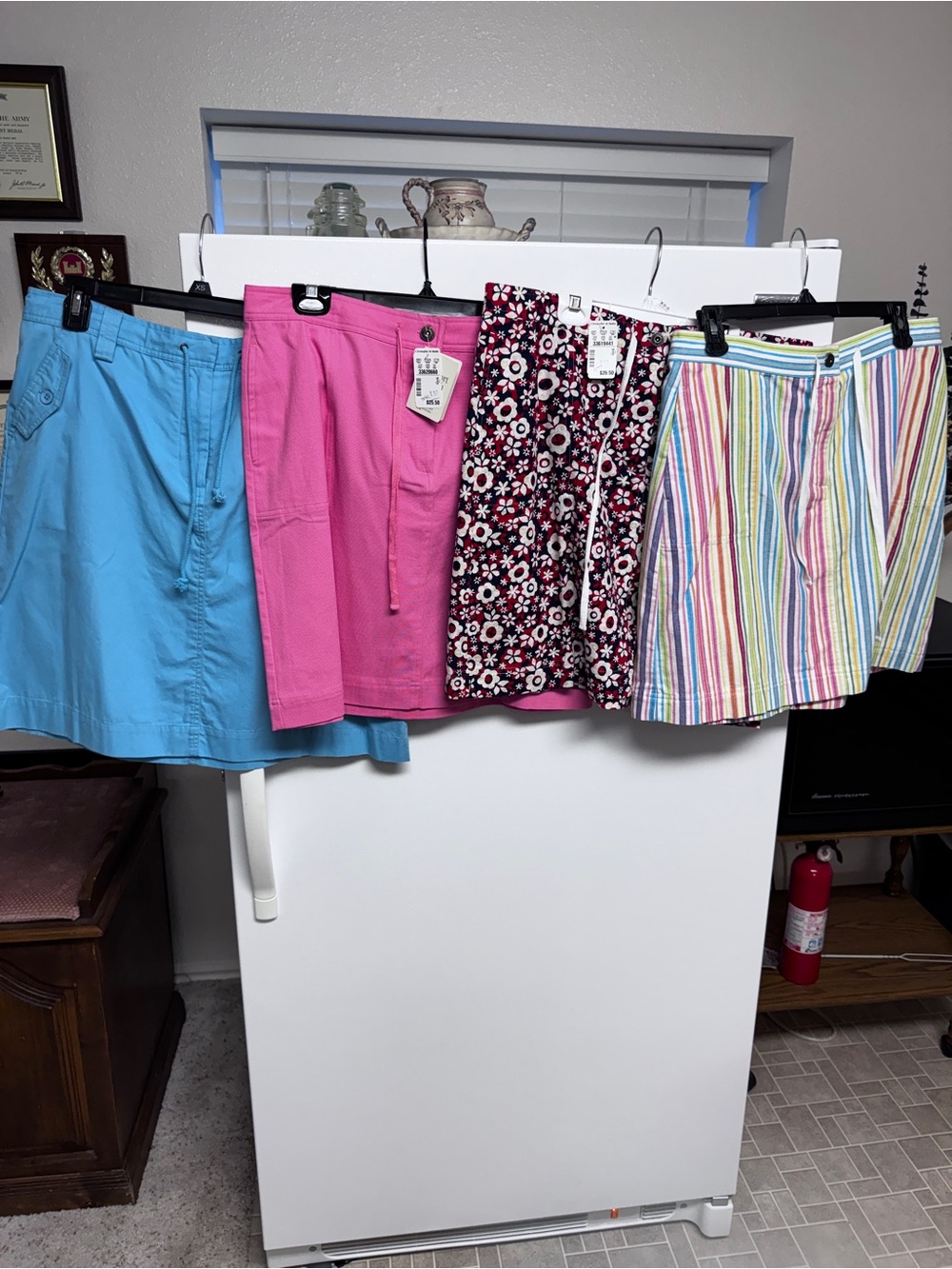 4 Christopher & Banks Skirts, Pink, Teal, Floral & Striped